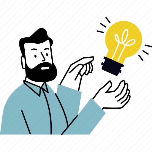 Business, idea, brainstorming, light bulb, innovative, creative, startup illustration - Download on Iconfinder