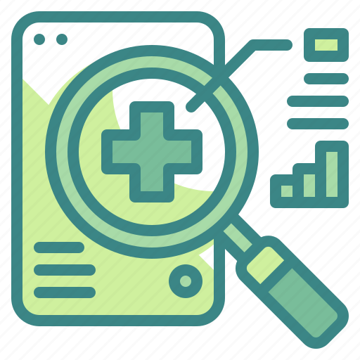 Research, healthcare, report, magnifier, result icon - Download on Iconfinder