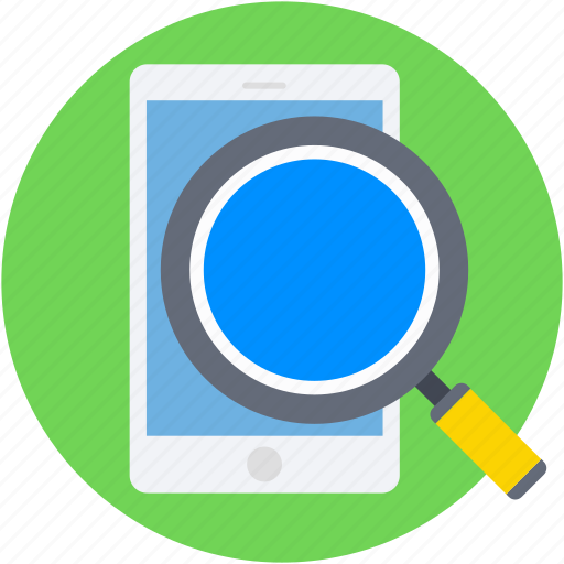 Cell phone, ipad, magnifier, mobile, mobile search icon - Download on Iconfinder