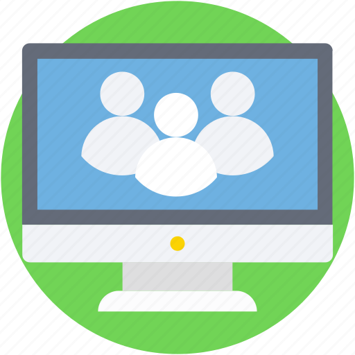 Monitor, online chatting, online collaboration, social media, social network icon - Download on Iconfinder