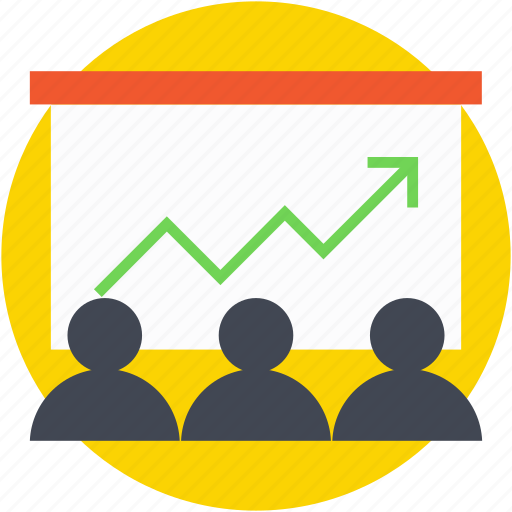Business presentation, line graph, meeting, presentation, training icon - Download on Iconfinder