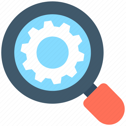 Cog, cogwheel, magnifier, search settings, searching icon - Download on Iconfinder