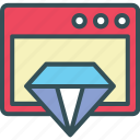 browser, value, website, window. diamond