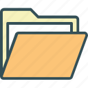 archive, files, folder, open folder, storage