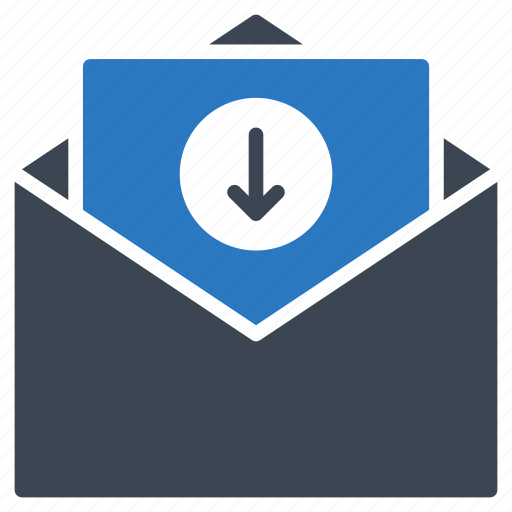 Arrow, download, email, inbox, message icon - Download on Iconfinder