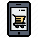 basket, cart, device, mobile, shopping