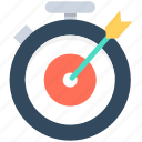 arrow hitting, dart, marketing, optimization, stopwatch