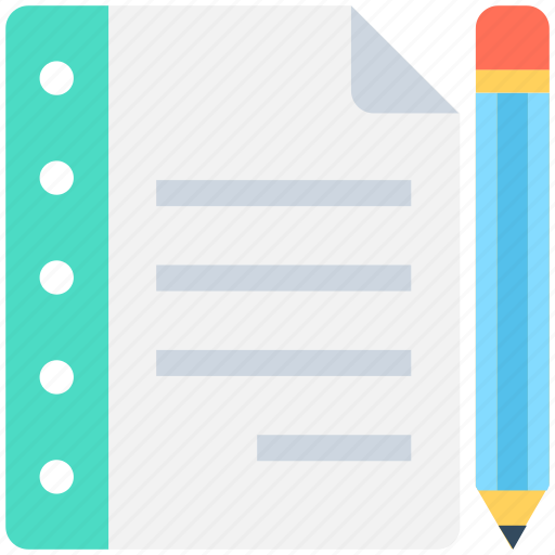 Diary, log pad, notepad, pencil, writing icon - Download on Iconfinder
