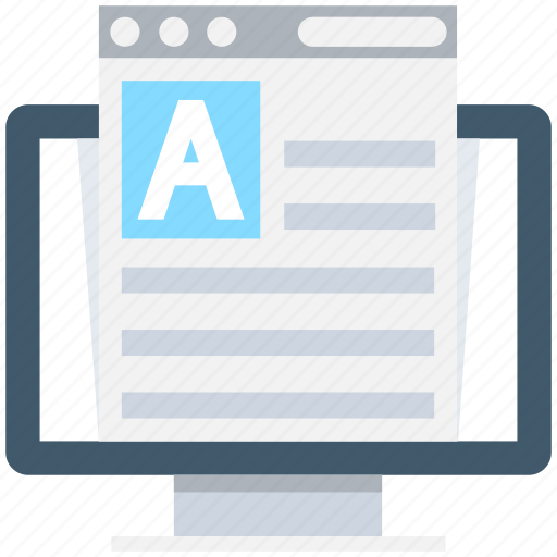 Article, monitor, online document, sheet, text document icon - Download on Iconfinder