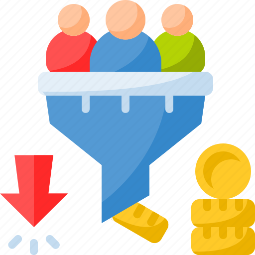 Conversion rate, sales-funnel, earnings, customer, money, marketing icon - Download on Iconfinder