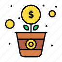 dollar, flower, grow, invest