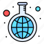experiment, research, test, globe 