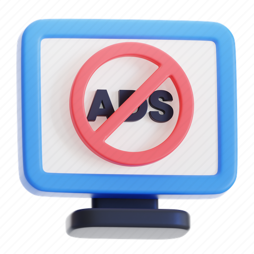 Ads block, block, forbidden, prohibited, banned, prohibition, stop 3D illustration - Download on Iconfinder