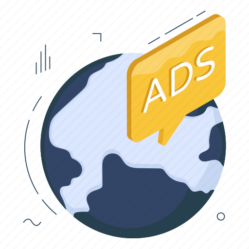 Global ad, global advertisement, worldwide ad, international ad, global chat icon - Download on Iconfinder