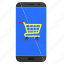cart, mobile, mobile phone, online shopping, shopping cart, smartphone 