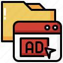 folder, ads, advertising, content, loud 