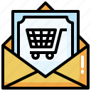 order, shopping, online, email, envelope, cart