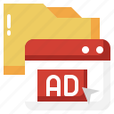 folder, ads, advertising, content, loud 