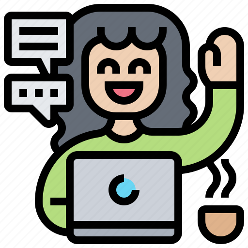 Blogger, chat, content, laptop, writer icon - Download on Iconfinder