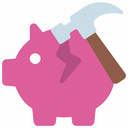 Break, open, savings, crack, piggy, bank icon - Download on Iconfinder