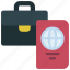 business, passport, travel, work, briefcase 
