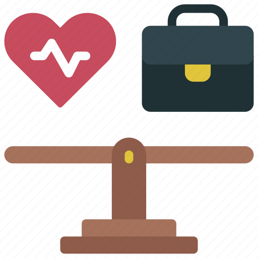 Work, life, balance, balanced, scales, heart icon - Download on Iconfinder