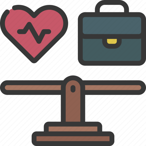 Work, life, balance, balanced, scales, heart icon - Download on Iconfinder