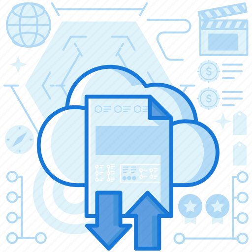 Arrow, arrows, cloud, document, paper, storage, transfer icon - Download on Iconfinder