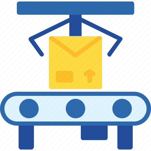 Assembly, belt, conveyor, packages, processingiconiconsdesignvector icon - Download on Iconfinder