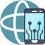 mobile, efficiency, global, globalization, interaction, management, productivityiconiconsdesignvector 