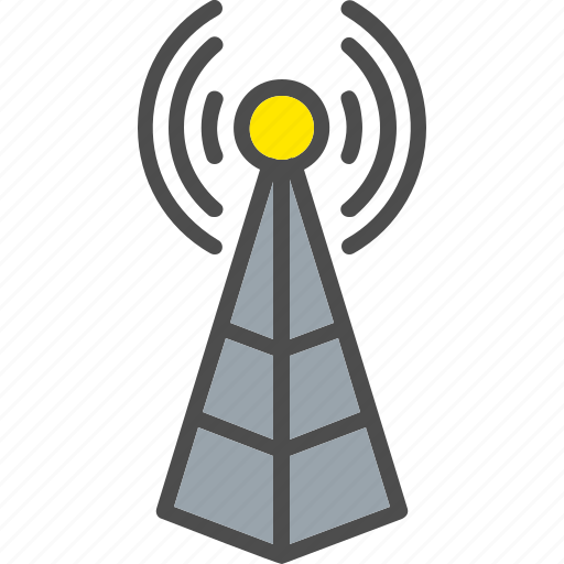 Broadcast, communication, mobile, radio, signal, towericoniconsdesignvector icon - Download on Iconfinder
