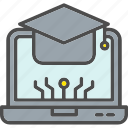 computer, education, elearning, student, haticoniconsdesignvector