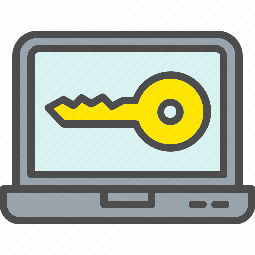 Laptop, passkey, protected, key, security, cybersecurityiconiconsdesignvector icon - Download on Iconfinder