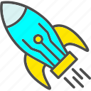 launch, rocket, spaceship, startupiconiconsdesignvector
