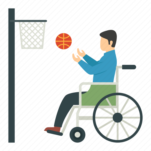 Man, wheel chair, playing, basket ball, joyful, disabled, paralyzed icon - Download on Iconfinder