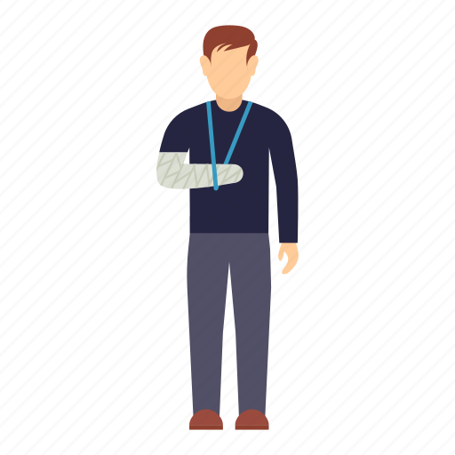 Person, injured, arm, plaster, orthopedic cast, male, broken icon - Download on Iconfinder