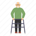 walker, grandpa, grandfather, old man, elderly, disabled person