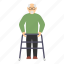 walker, grandpa, grandfather, old man, elderly, disabled person 