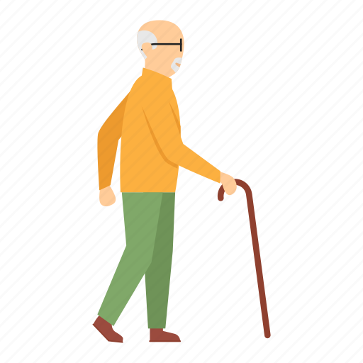 Old man, grand father, grandpa, elderly, cane, glasses icon - Download on Iconfinder
