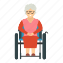 granny, grandmother, grandma, wheel chair, sitting, disabled, paralyzed