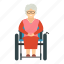 granny, grandmother, grandma, wheel chair, sitting, disabled, paralyzed 