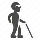 blind, cane, disabled, health, man, old, people