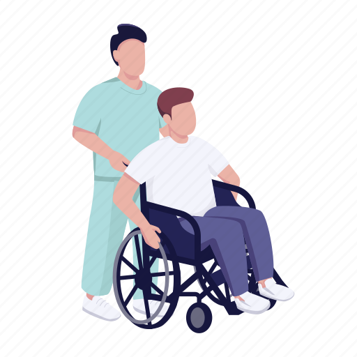 Disabled, man, wheelchair, wheel chair, handicapped illustration - Download on Iconfinder