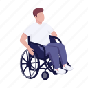 disabled, man, invalid, wheelchair, handicap