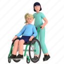wheelchair patient, wheelchair, patient, nurse, nursing, treatment, medical service, medical, medical center 