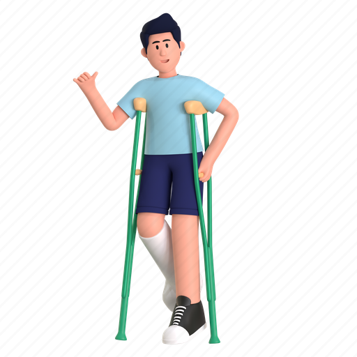 Fracture patient, fracture, broken, leg, bandage, injury, treatment 3D illustration - Download on Iconfinder