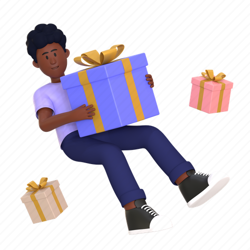 Shopping gift, gift, present, special, member, customer, surprise 3D illustration - Download on Iconfinder
