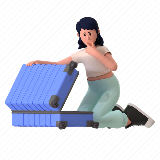 Packing, pack, clothing, luggage, baggage, prepare, travel 3D illustration - Download on Iconfinder