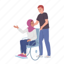 lady with disability, friendship, support, wheelchair