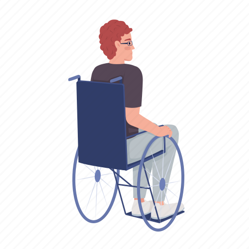 Disabled man, pensive personality, rehabilitation, man in wheelchair icon - Download on Iconfinder